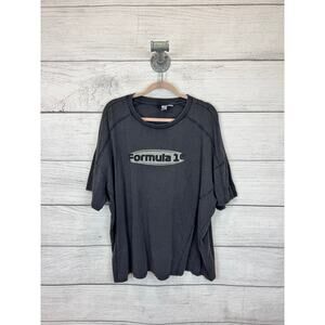 H&M Plus Size Black Gray Washed Formula 1 Graphic Tee Size 3XL
